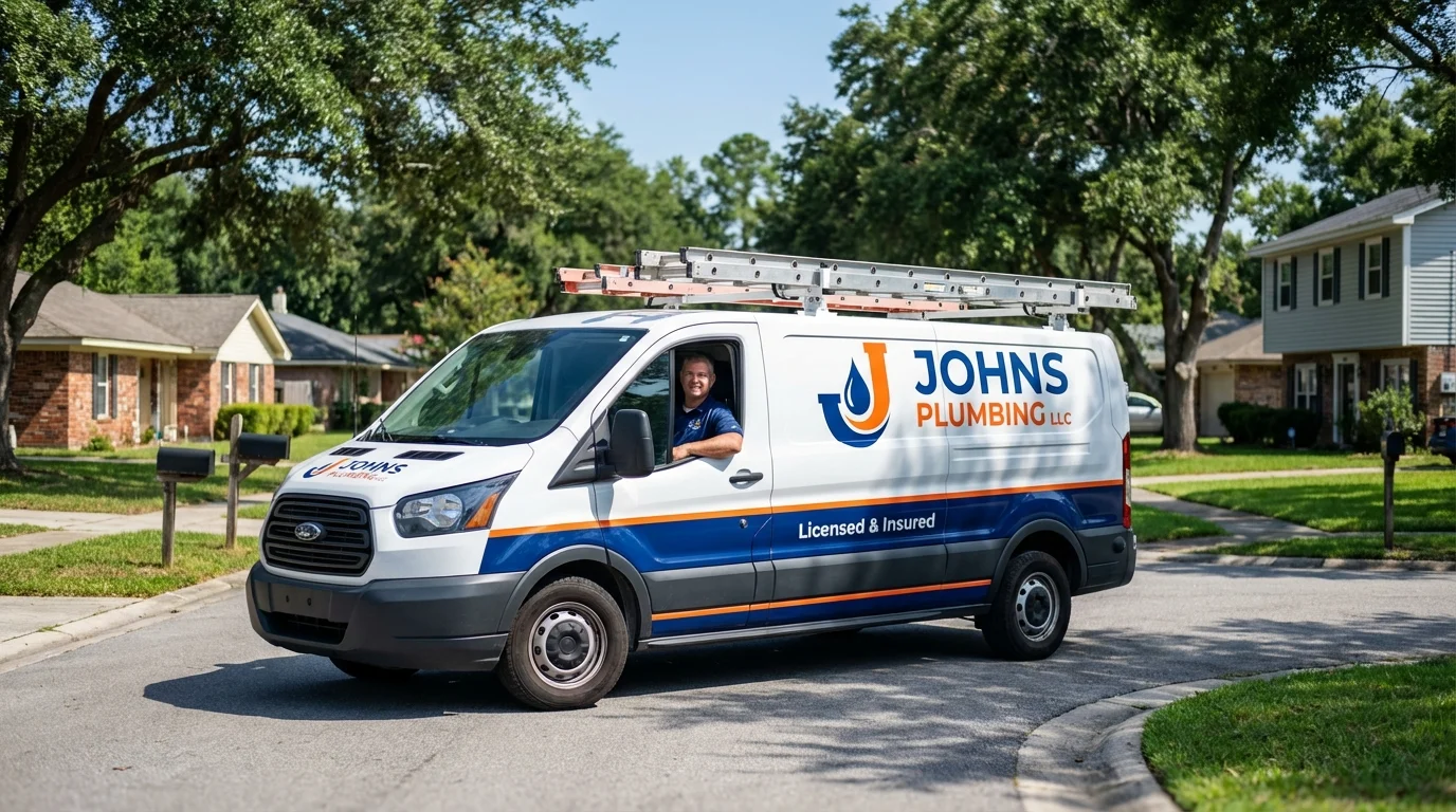 Johns Plumbing LLC service van in Ranson, WV